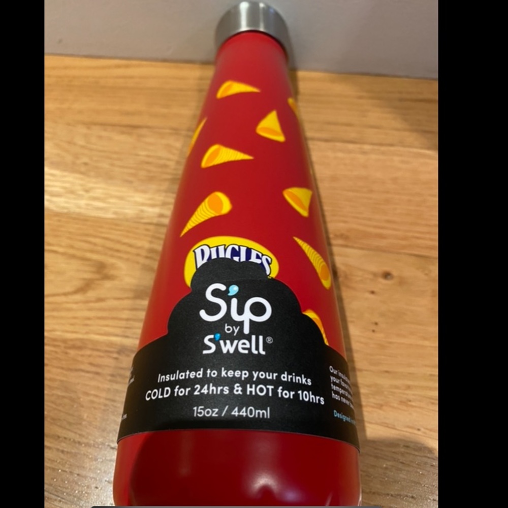 NWT Bugles S’ip by S’Well brand water bottle in red & yellow, Collectible!